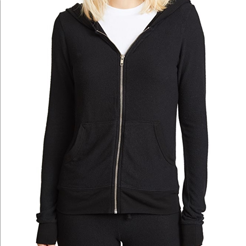 wild fox black zip up jacket